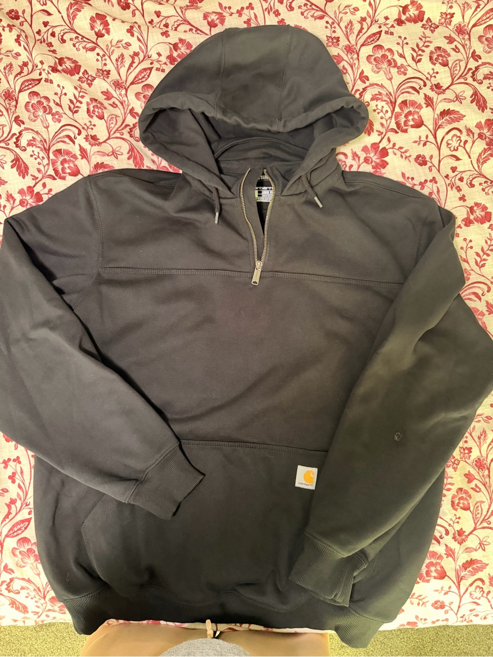 Carhartt Black Quarter-Zip Hooded Pullover